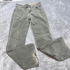 Tommy Jeans Corduroy Flare‎ Jeans Gray Size 7 Distressed Hem Y2k Vintage